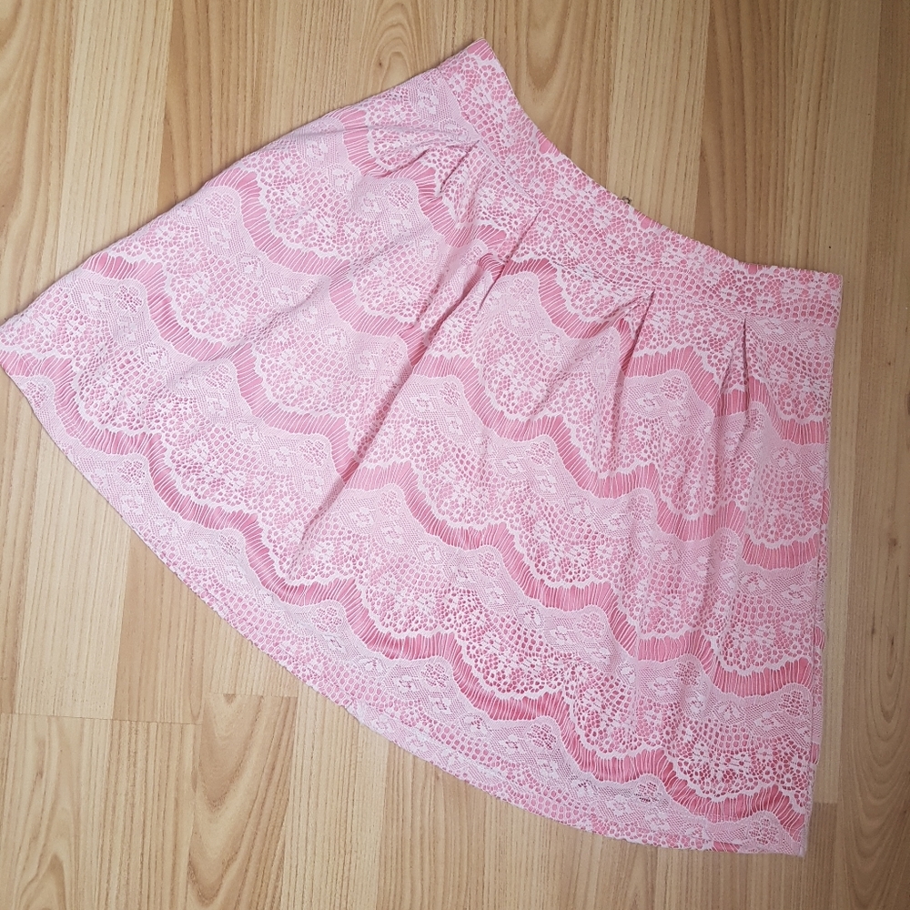 HAVE Feminine Pink Skater Skirt Sz M